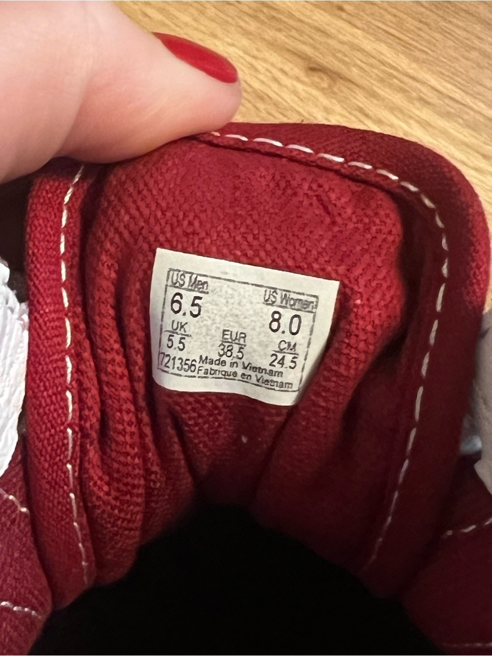 Vans Checkerboard Old Skool Red & White Skate Shoes - Picture 5 of 5